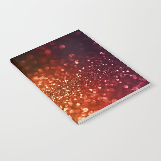 Fire and flames - Red and yellow glitter effect texture on #Society6 Notebook
