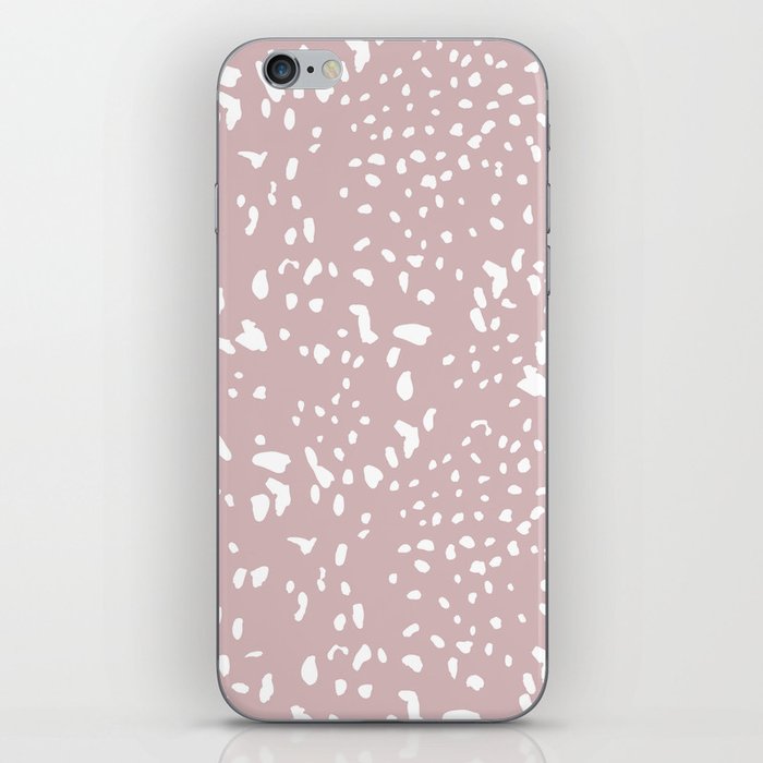 Wild spots cheetah dots boho animal print design white spots on soft pink blush iPhone Skin