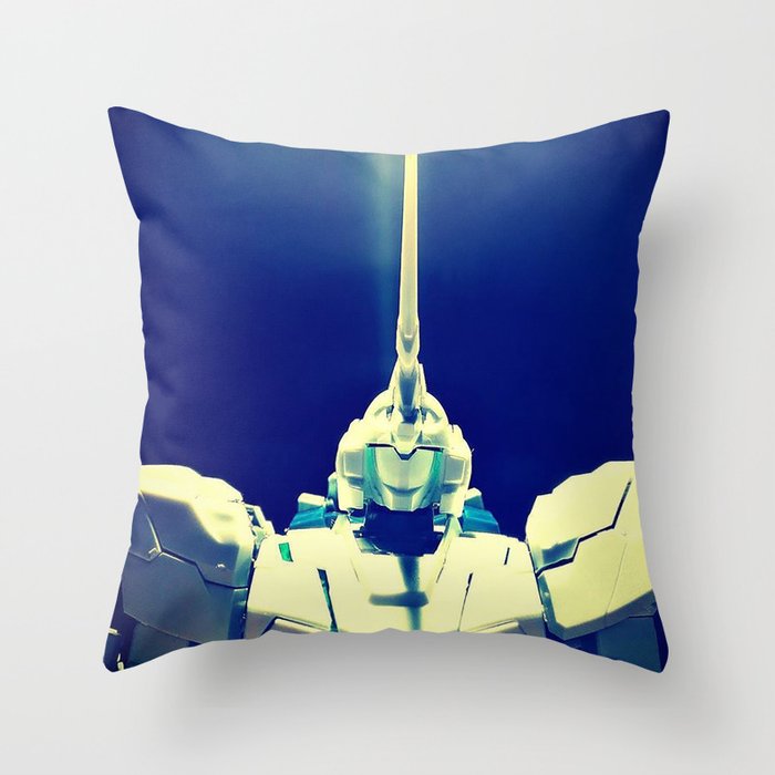 Gundam Rx-0 Unicorn Mode - Final Battle Throw Pillow