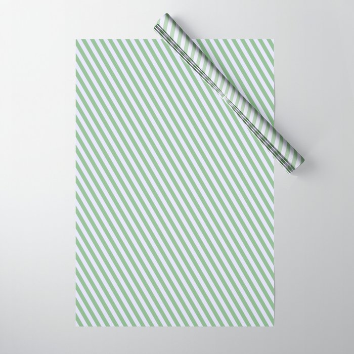 Lavender and Dark Sea Green Colored Lined Pattern Wrapping Paper