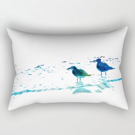 Seagull Art - On The Shore - By Sharon Cummings Rectangular Pillow