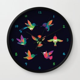 Hummingbird Wall Clock | Biology, Children, Birdart, Bird, Hummingbird, Colorfulbird, Birdlovers, Trochilidae, Painting, Nature 