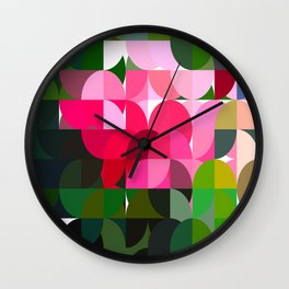 Pink Roses in Anzures 6 Abstract Circles 1 Wall Clock