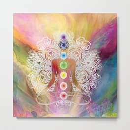 Chakra Balance Metal Print | Meditation, Graphicdesign, Buddha, Reiki, Healing, Energyhealing, Digital, Acencion, Natural, Chakras 