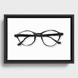 Bespectacled // Vintage Round Rayban Eye Glasses Fashion Sketch Framed Canvas