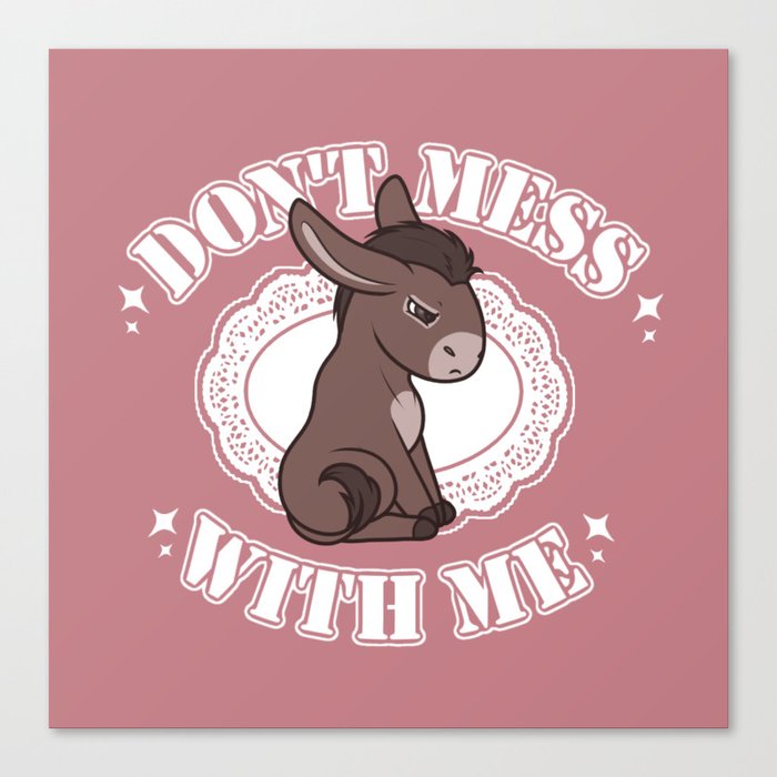 Don't Mess with Me Donkey Canvas Print