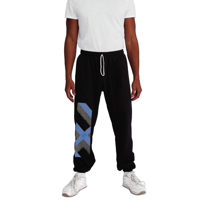Abstract Blue Watercolor Lines Sweatpants