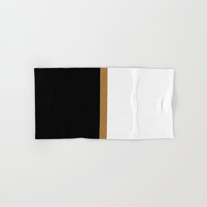 Black white gold Hand Bath Towel by ARTStudio88design Society6