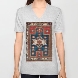 Fakhralo Kazak  Southwest Caucasus Niche Rug Print V Neck T Shirt