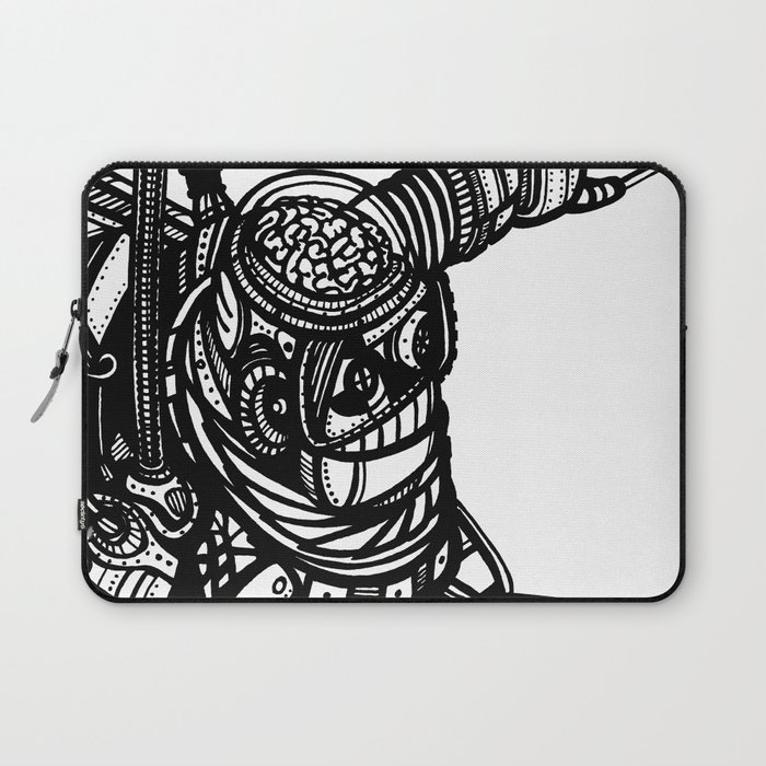 Robot 4 Black And White Laptop Sleeve