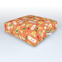 Tacos and Burritos Outdoor Floor Cushion | Taco, Seamless, Burrito, Salsa, Digital, Avocado, Vector, Graphicdesign, Queso, Pattern 