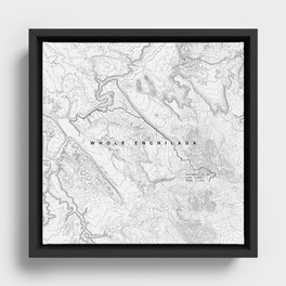 Whole Enchilada Trail Map Framed Canvas