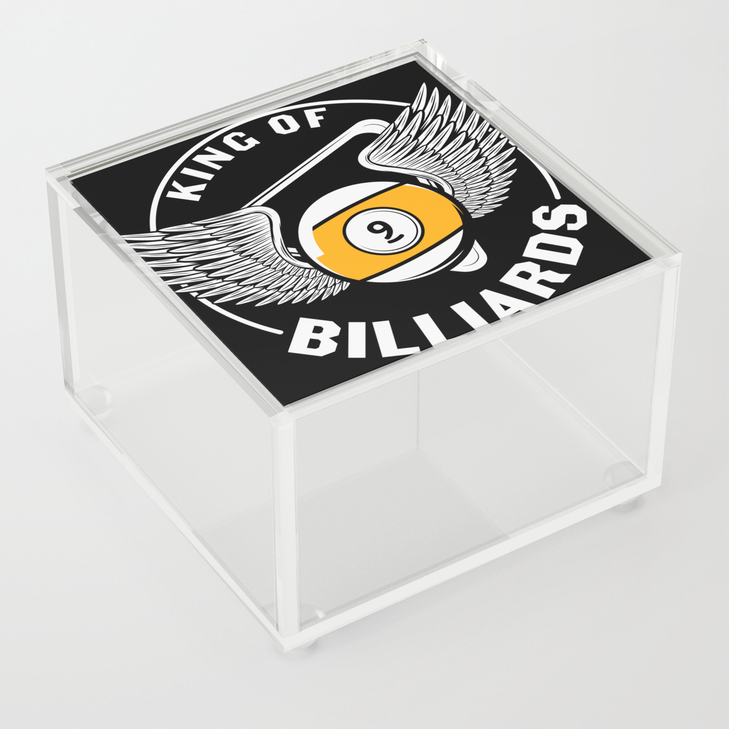 King of Billiards Quotes Funny Acrylic Box by art-with-a | Society6