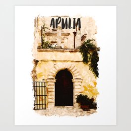 Apulia Italy city watercolor Art Print