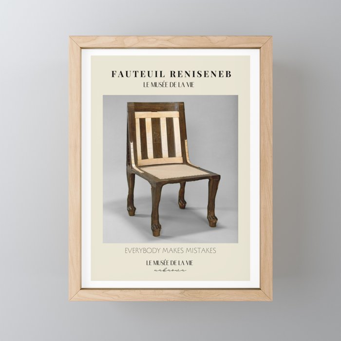 Vintage designer chair | Inspirational quote 19 Framed Mini Art Print