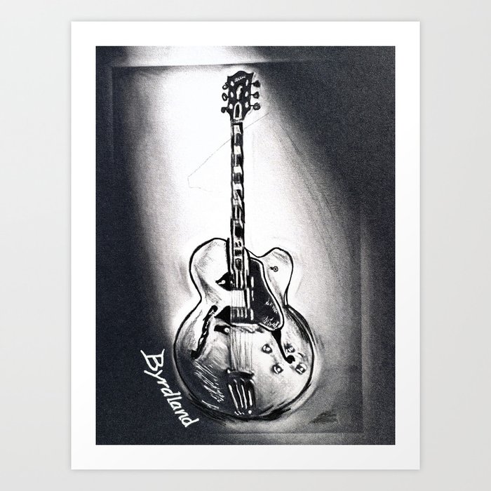 Gibson Byrdland Guitar Music Art Rock Roll Wall Decor Art