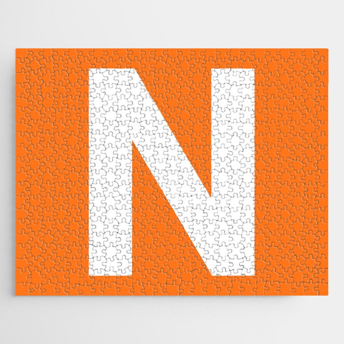 Letter N (White & Orange) Jigsaw Puzzle