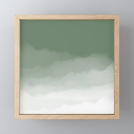 Sage Green Watercolor Ombre (sage green/white) Framed Mini Art Print