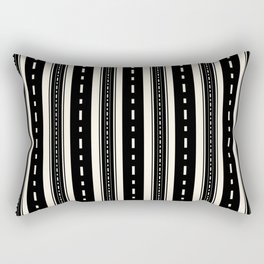 Vertical black, beige, cream stripes Rectangular Pillow