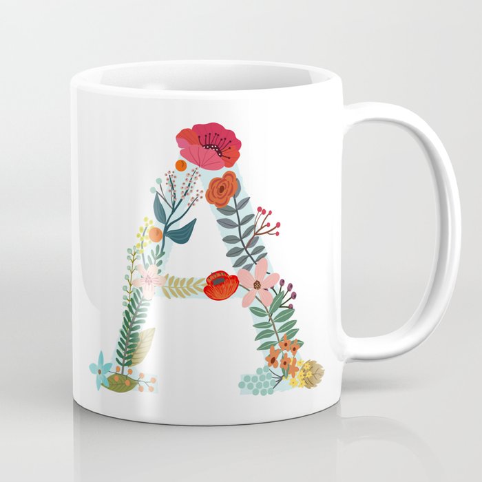 Monogram A Letter Initial Typography Coffee Mug By Miacharro Monogram A Letter Initial Typography Coffee Mug By Miacharro