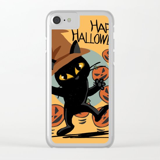 Cat Halloween Clear iPhone Case