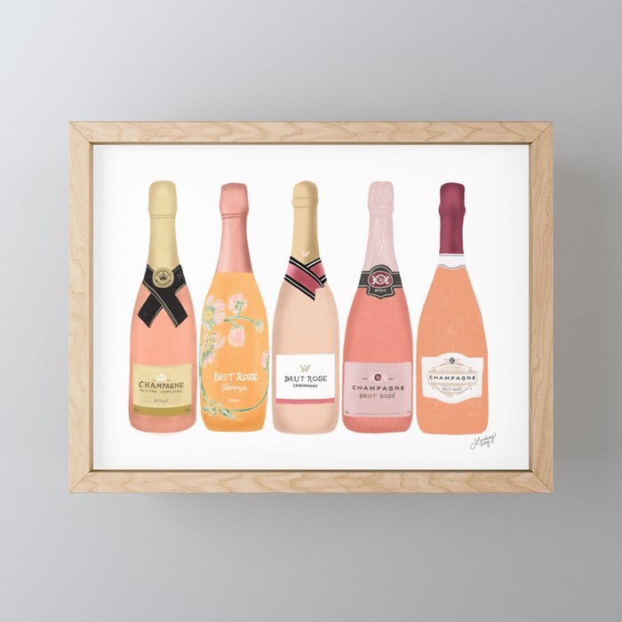 Rose Champagne Bottles - Art Print
