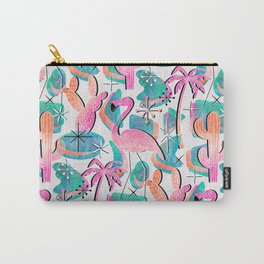 Peachy Palm Springs Vacation Carry-All Pouch | Pool, Graphicdesign, California, Grungetextured, Desert, Retro, Cactus, Colorful, Pattern, Iconic 