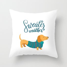 Sweater Weather Proud Pup Throw Pillow