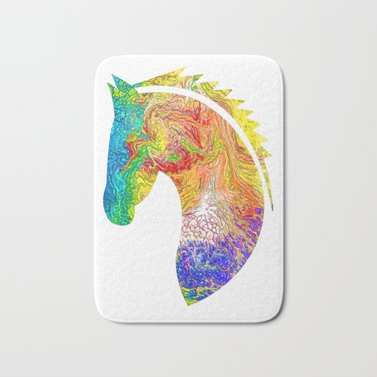 "Horse Colorful Silhouette" Bath Mat