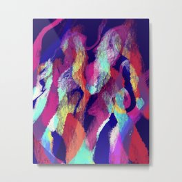 Neon abstract flame tree Metal Print