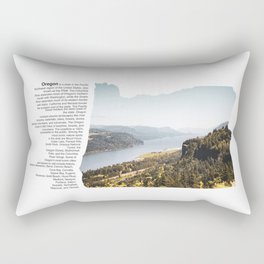 Oregon Minimalist Map and Columbia River Gorge Rectangular Pillow