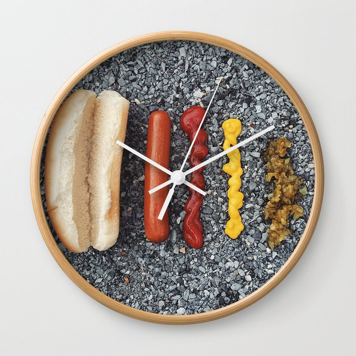 Deconstructed Hot Dog Wall Clock