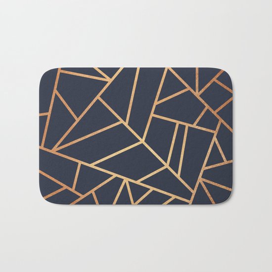 Copper and Midnight Navy Bath Mat