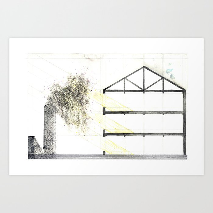 Industrial Building Section Art Print