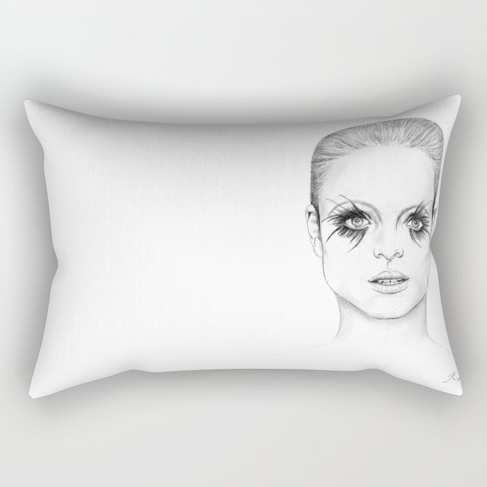 Bright Eyed Girl Rectangular Pillow