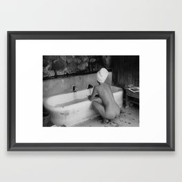 Bath in Paris, Cold Water Flat, Female Nude black and white art photography / photograph Framed Art Print