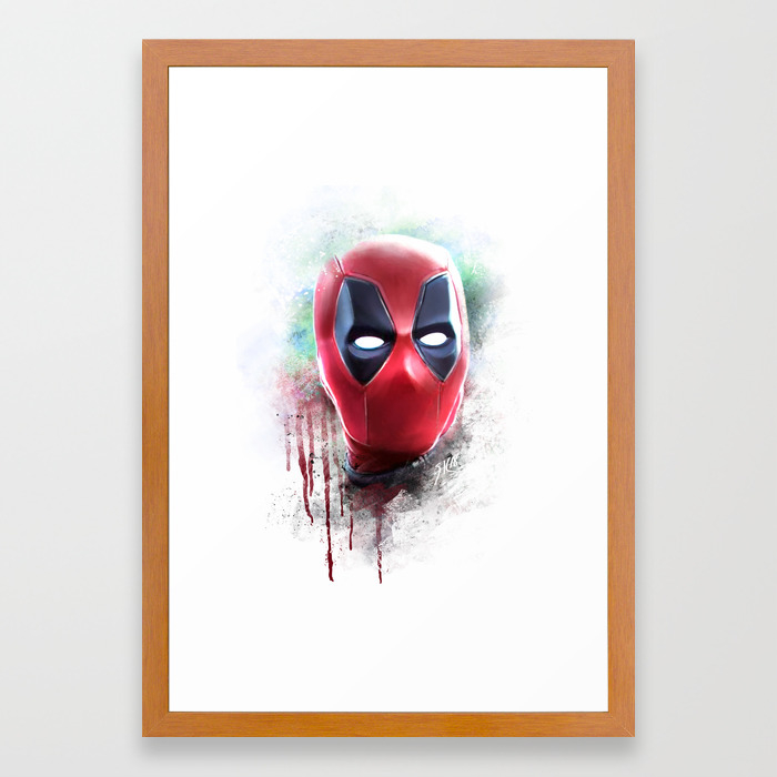 Dead Pool Abstract Watercolor Portrait Painting Original Fan Art Framed Art Print By Steelartstudios Society6