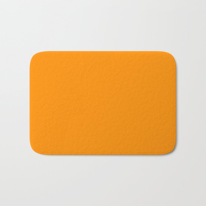 Mid-tone Orange Solid Color Pairs Pantone Bright Marigold 15-1164 TCX - Shades of Orange Hues Bath Mat