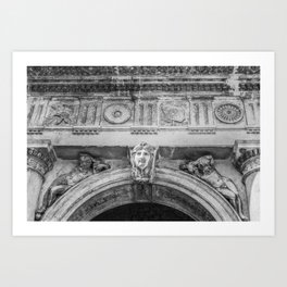 Venice Archway and Sculptures Art Print