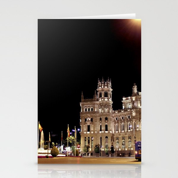 Spain Photography - Beautiful White Building In The Night Stationery Cards