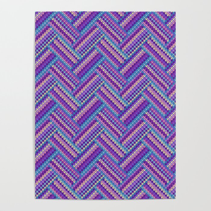 Knitted Textured Pattern Purple Poster