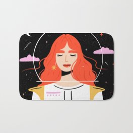 Astronaut Bath Mat | Digital, Female, Space, Charlyclements, Painting, Sparkles, Pretty, Clouds, Dreamer, Stars 