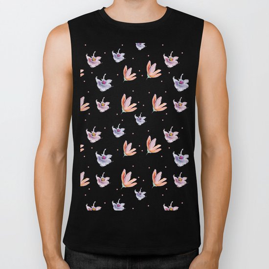 Delicate Floral Pattern 05 Biker Tank