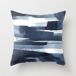 Blue Brush Throw Pillow