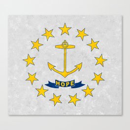 State flag of Rhode Island US Flags Americana New England Banner Standard Colors RI Canvas Print