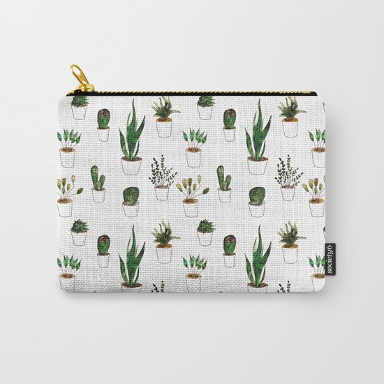 Green plants in white pots Carry-All Pouch