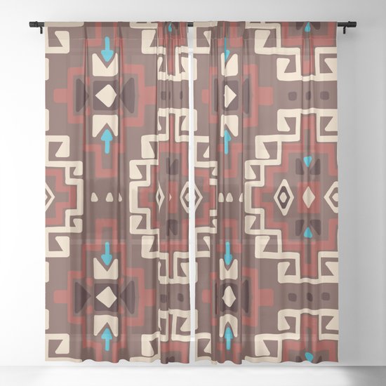 Native American 2 Sheer Curtain by julianarw | Society6