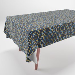Navy Blue 70s Midcentury Dots Tablecloth
