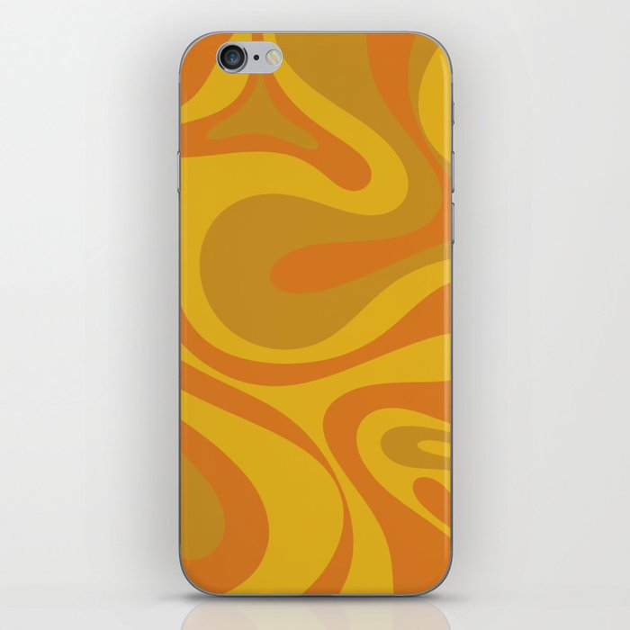 Mod Swirl Retro Abstract Pattern Mustard Ochre Orange iPhone Skin