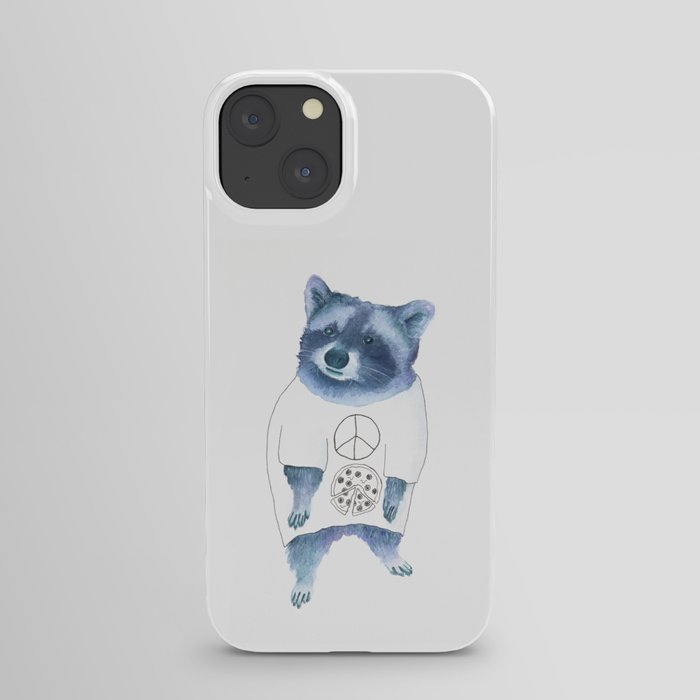 Peace and Pizza Raccoon iPhone Case